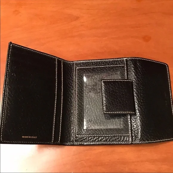 Kate Spade vintage pebbled tri-folding wallet black - Picture 6 of 9